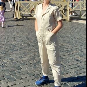 Alex Mill Cream Jumpsuit Short sleeve